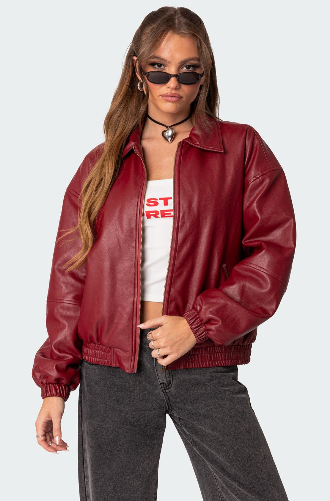 Montgomery | Eva Faux Leather Bomber Jacket